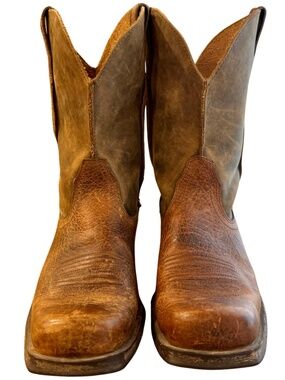 Ariat Brown Leather Rambler Boots Men 9 EE Square Toe